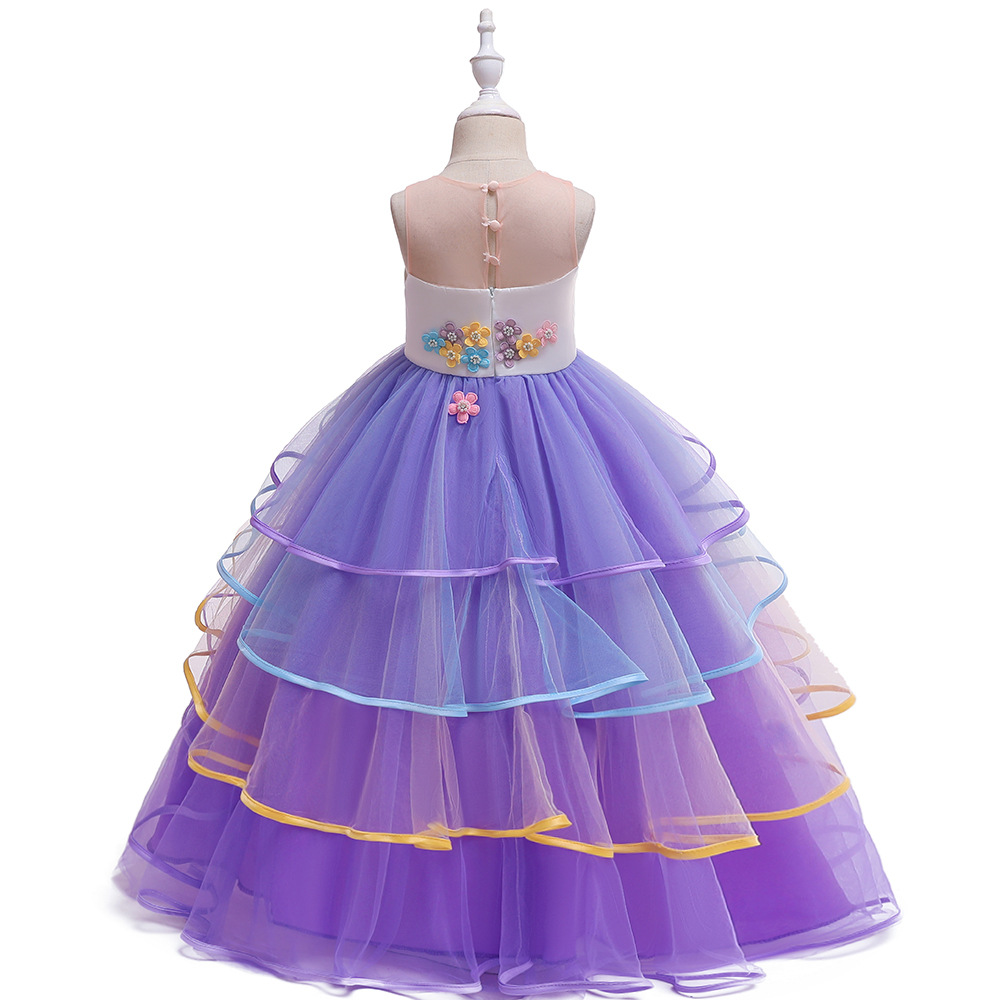 Mother & Kids European and American girls dress ins unicorn princess dress long dress children's flower girl dress_voghion.com