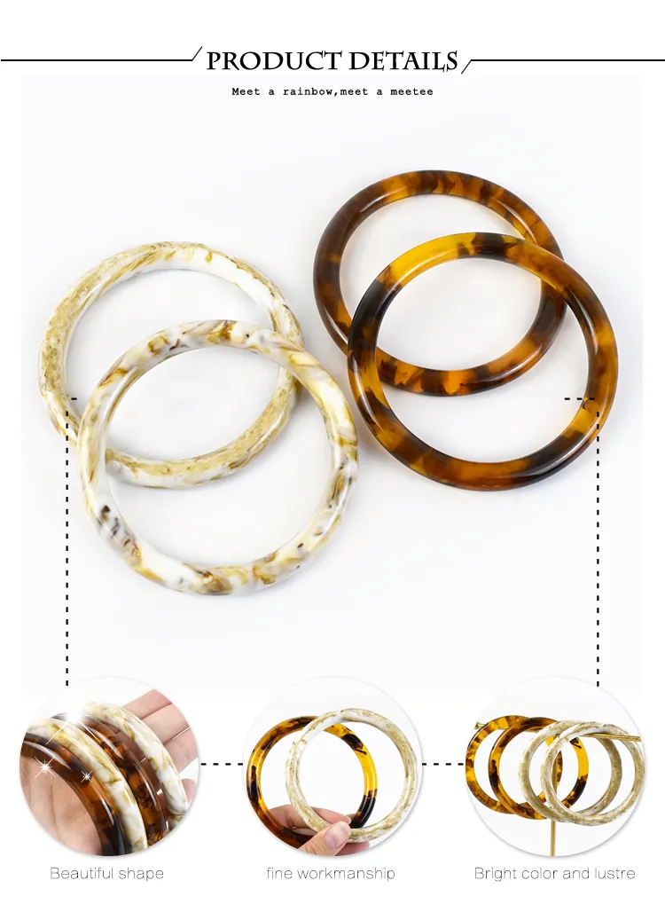 2 Stück = 1 Paar Deepeel 10 cm Harzring Taschengriff Mode Runde Griffe Nähklammern Handtaschen Handarbeit DIY Handwerk_voghion.com