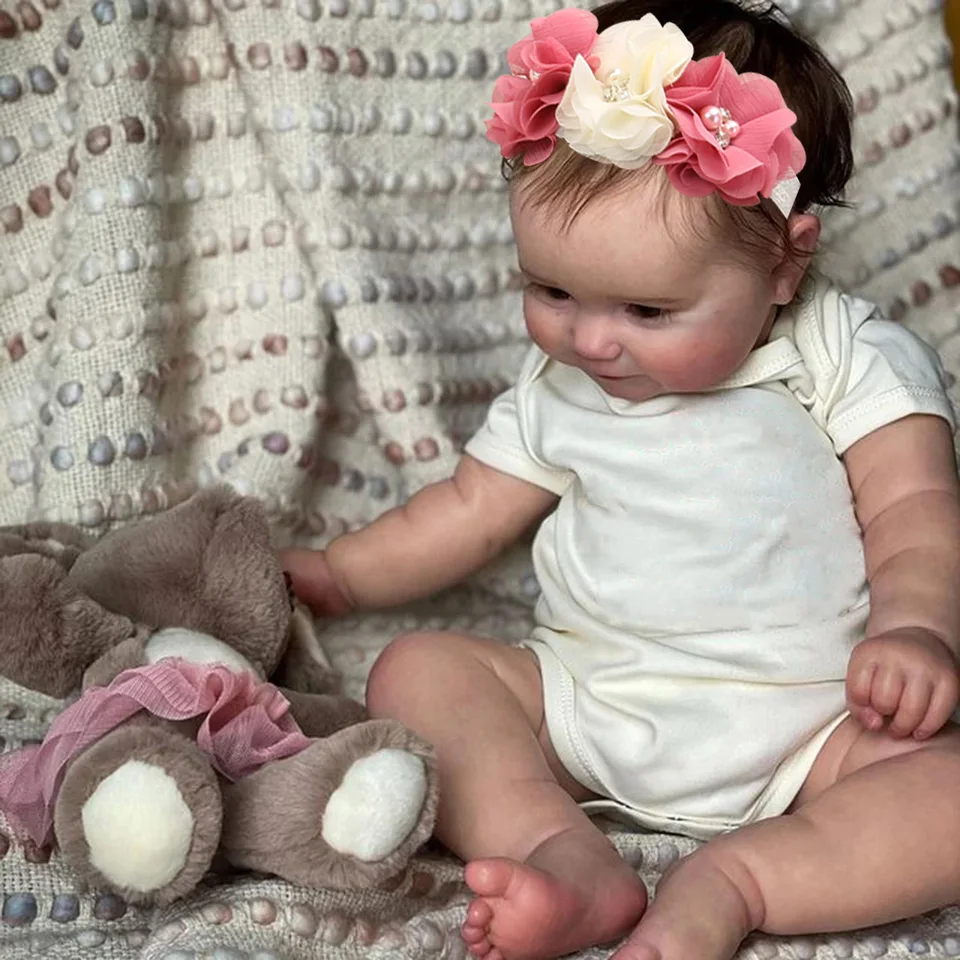 Maddie Vollsilikon-Vinylpuppe 20 Zoll Mädchen bemalte Neugeborenenpuppe mit verwurzeltem Haar als Weihnachtsgeschenk für Kinder Muñecas Reborn_voghion.com