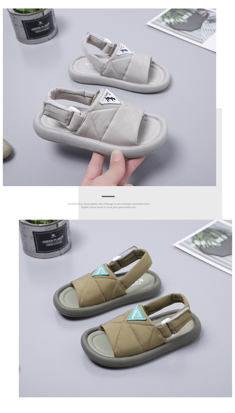 Sandali da ragazzo 2023 scarpe da spiaggia a punta aperta con suola morbida per bambini della scuola primaria di moda coreana delle nuove ragazze estive_voghion.com