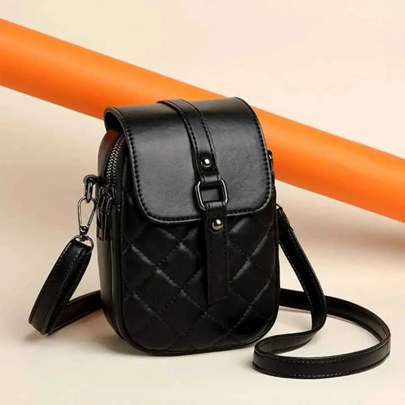 Koreanische Frauen Handy Taschen Mode Rhombus Kette Schulter Kreuz Körper Celhone SG Tasche Crossbody Geldbörse Brieftasche_voghion.com