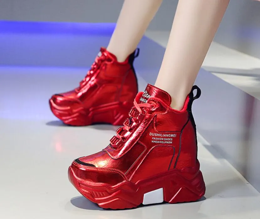 Freizeitschuhe Qualität Chunky Platform Outdoor Sneakers Frauen Winter Warm Super High Heels Frau Höhe erhöhen Stiefel_voghion.com