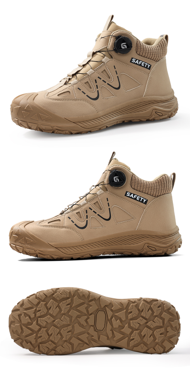 Chaussures de sécurité GUYISA, chaussures de travail, bottes à embout d'acier, imperméables, antidérapantes, coupe haute, 5052_voghion.com
