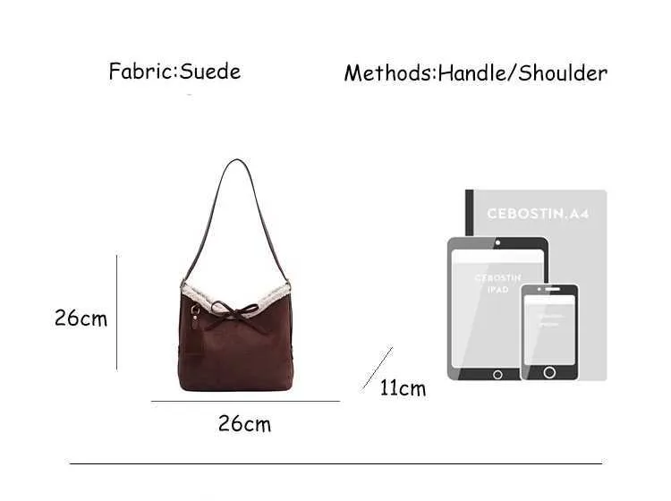 Borsa a secchiello e borsa a spalla in scamosciato per donna_voghion.com