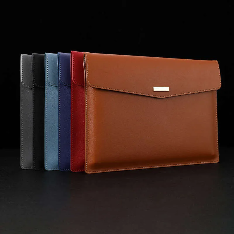 Porte-documents en cuir de grande capacité, porte-documents d'affaires, porte-documents à bouton magnétique, étuis étanches pour ordinateur portable, bureau_voghion.com
