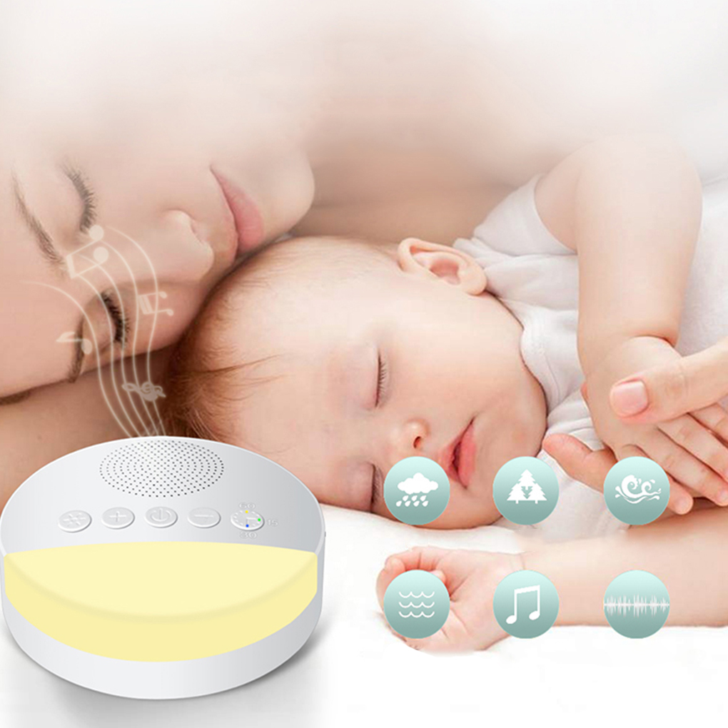 Baby White Noise Machine USB Rechargeable Timed Shutdown Sleep Machine Baby Sleep Sound Player Night Light Timer Noise Player_voghion.com