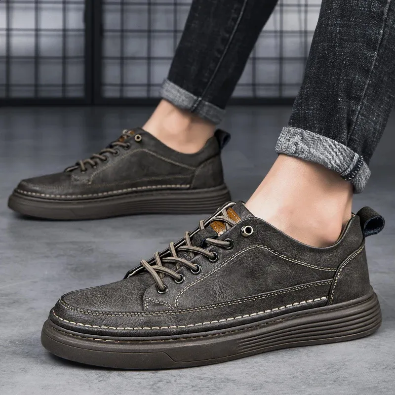 Abnkarwin Homens Couro Casual Sapatos Baixos Clássico Moda Primavera Verão Outono Inverno Tamanho Grande 47 240702_voghion.com