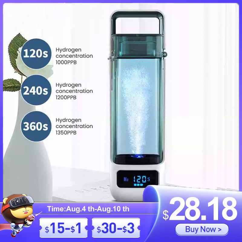 Ny vätegeneratorkopp vattenfilter 300 ml alkalisk tillverkare väterikt vatten bärbar flaska lonizer ren H2 elektrolys_voghion.com