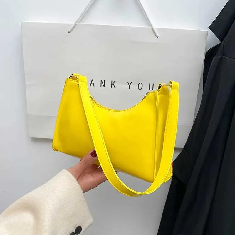 Retro Shoulder Bag For Women Solid Colour Pu Leather Handbag_voghion.com