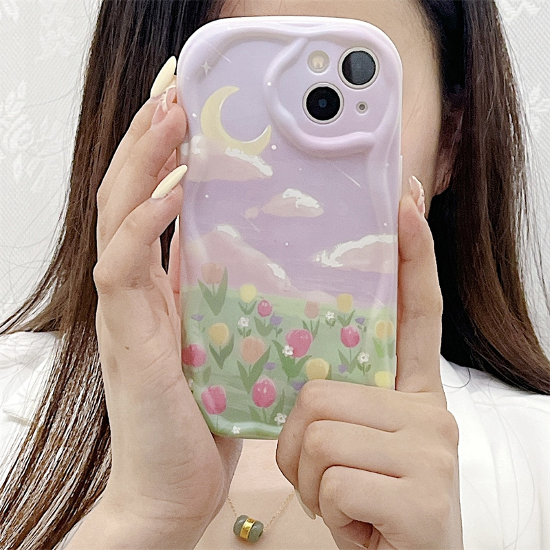 Shockproof Phone Case With Purple Flowers For Iphone Compatible_voghion.com