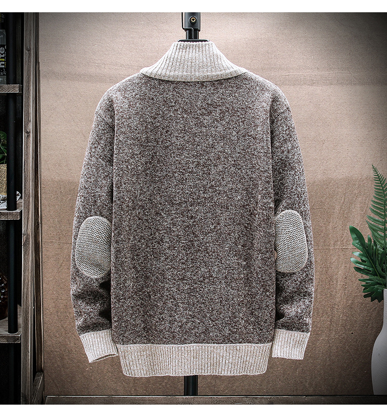 2023 Hierscht a Wanter nei Männer Samt verdickte grouss Gréisst Pullover Männer Stand-up Kraag Cardiganjacket_voghion.com