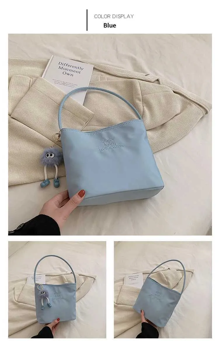 Borsa a tracolla da donna in nylon con ricamo grande capacità_voghion.com