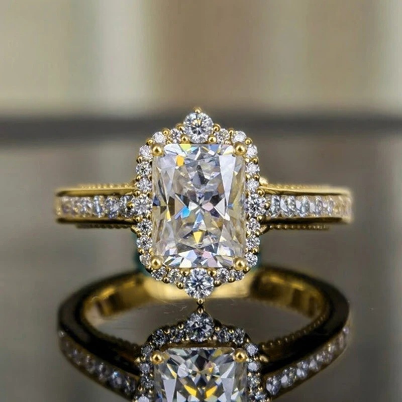 Cao Shi – bague de fiançailles en diamant carré pour femmes, nouvelle bague de tempérament Noble, à la mode, bijoux de fiançailles