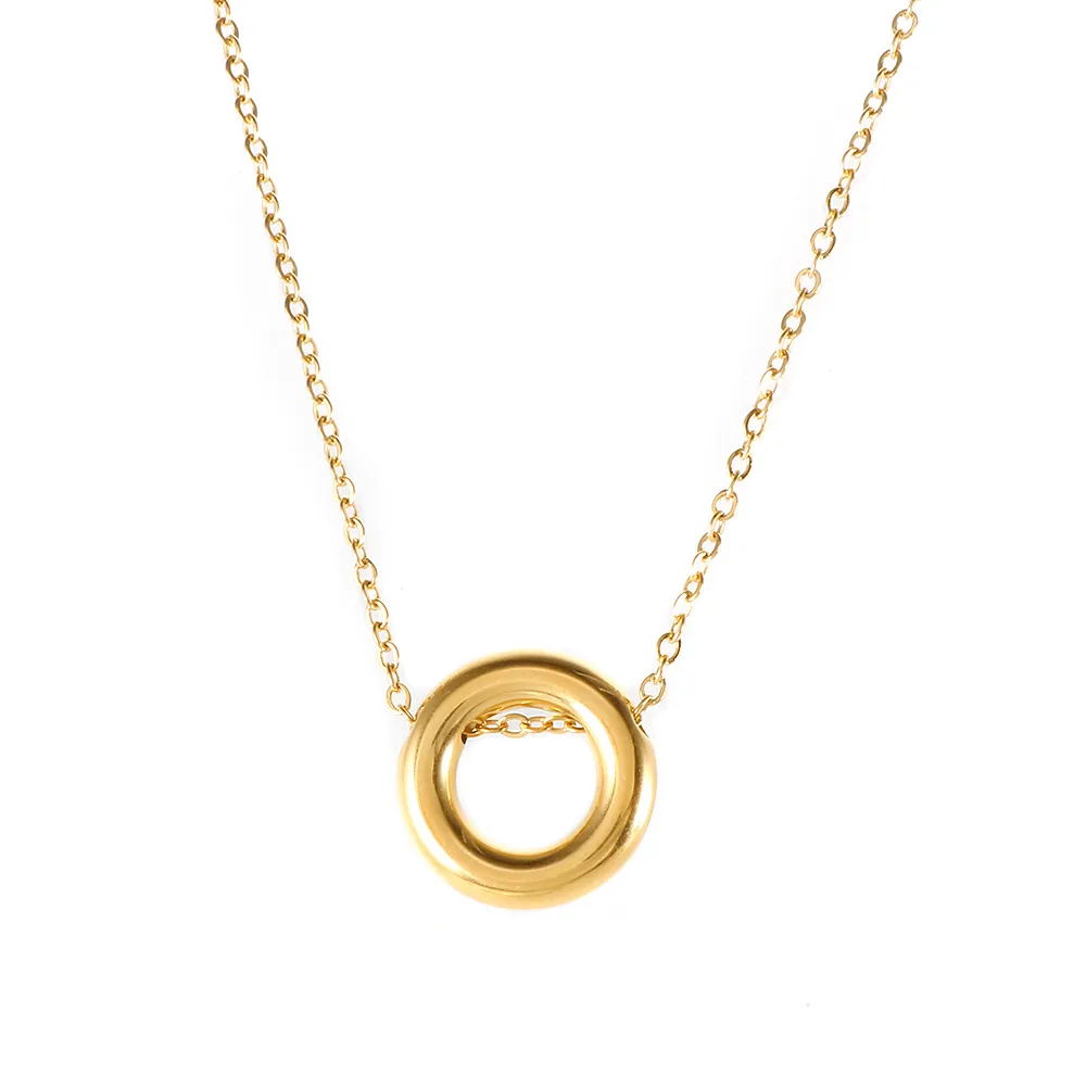 Collane con ciondolo Semplice ovale Multi strato Collana per donna Uomo Acciaio inossidabile Catena a maglie Choker Hip Hop Trendy_voghion.com