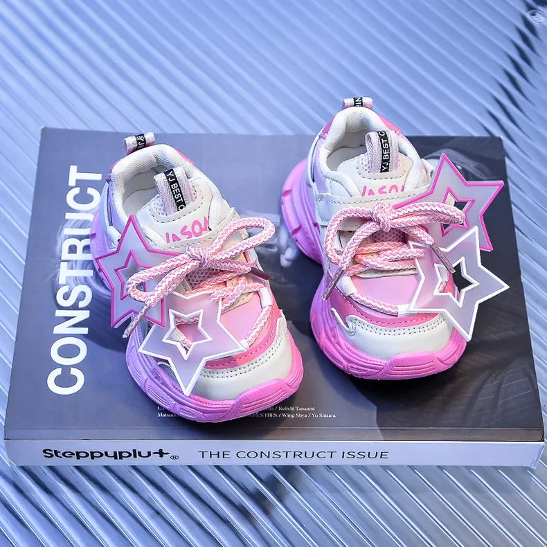 Scarpe da ginnastica casual eleganti per bambini a forma di stella Decos, comode e antiscivolo, da jogging per bambini, Littlesprouts per ragazze_voghion.com