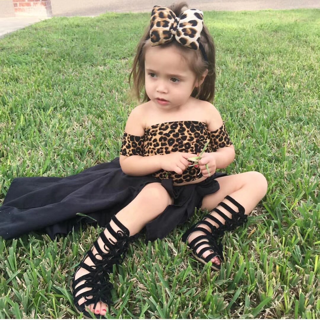 Mutter & Kinder kinder kleidung für mädchen leopard print korsett schwalbenschwanz rock vier-stück kinder anzug für mädchen_voghion.com