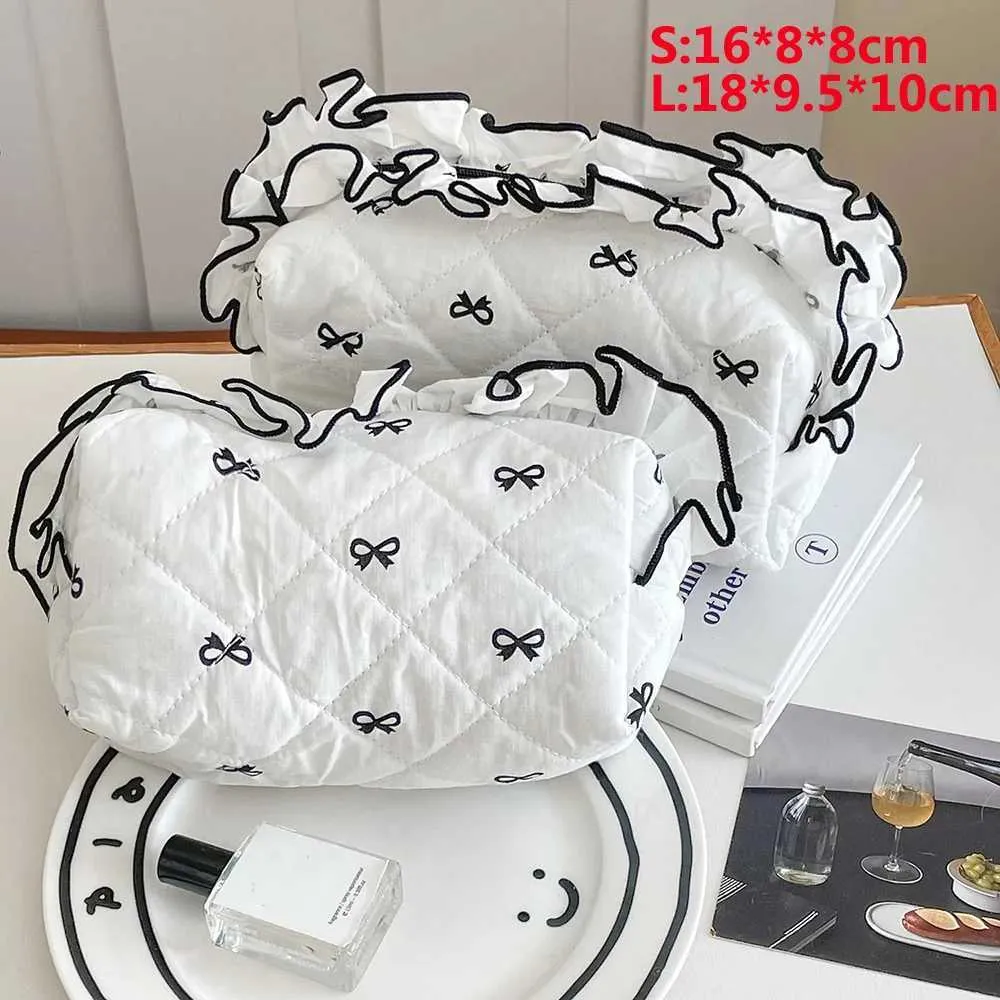 Neue Mode Spitze Reißverschluss Niedliche Schleife Tragbare Lippenstift Make-Up Handtasche Damen Unterwäsche Mini Clutch Y241023_voghion.com