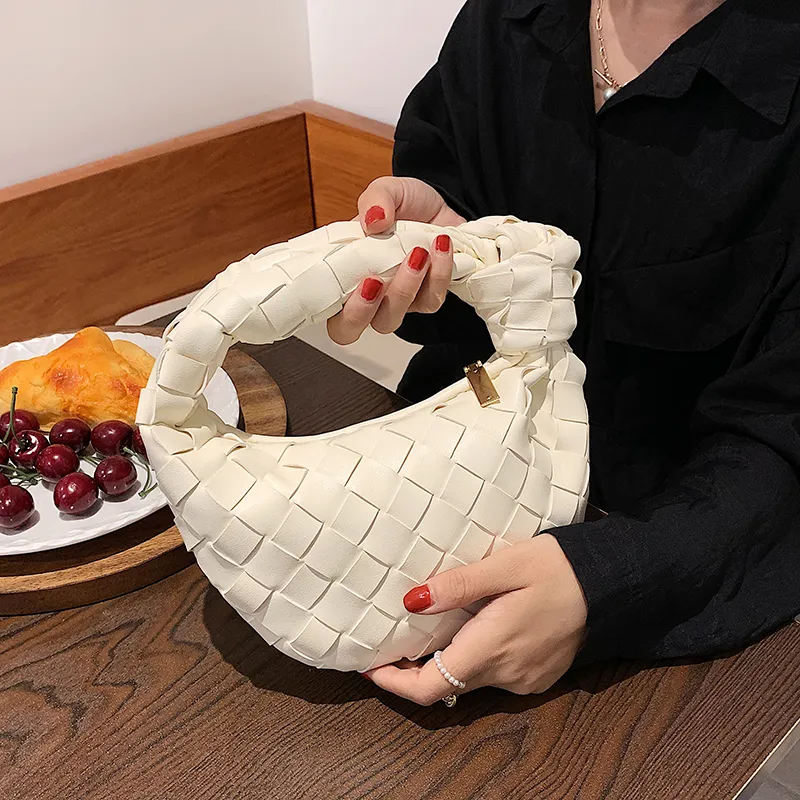 Abendtaschen Damen Schulter PU Leder Handtasche für Frauen 2024 Sommer Weben Handtaschen und Geldbörsen Weibliche Reise_voghion.com