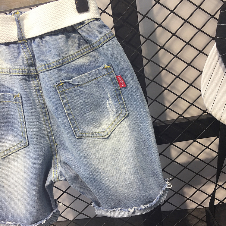 Mother&Kids Boys' Denim Shorts Summer Boys' Ripped Denim Shorts_voghion.com