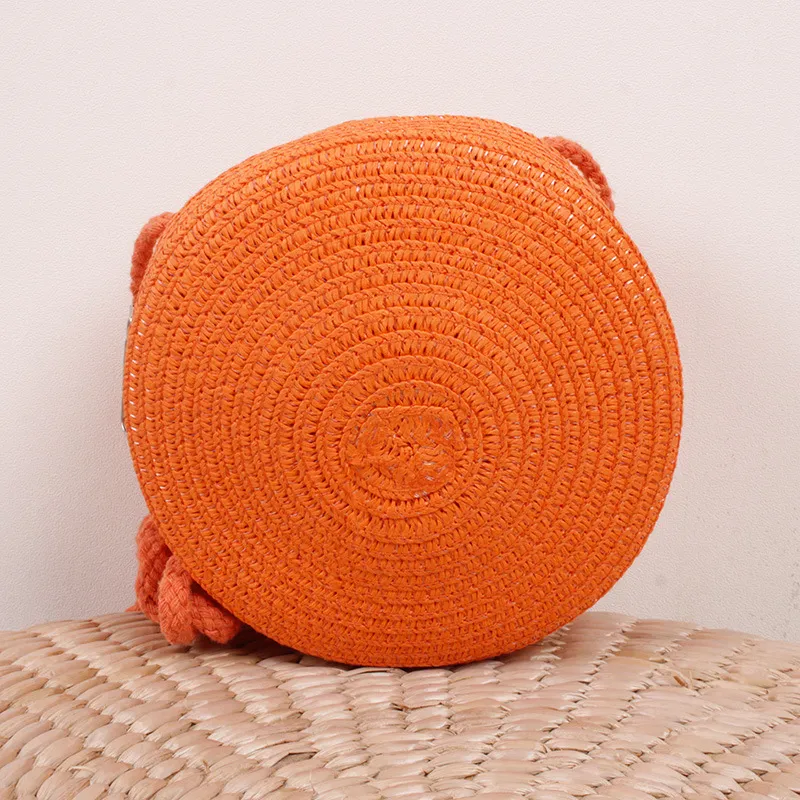 Sacs à bandoulière en paille tissée d'été pour femmes, sac à main rond en rotin fait à la main, petit sac de plage, de voyage, à bandoulière_voghion.com