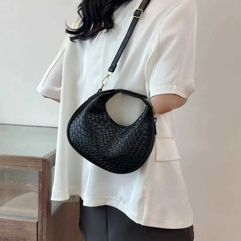 Borsa a tracolla da donna di alta qualità, nuova moda, design di nicchia, stile semplice, borsa a tracolla intrecciata da donna Ba241106_voghion.com