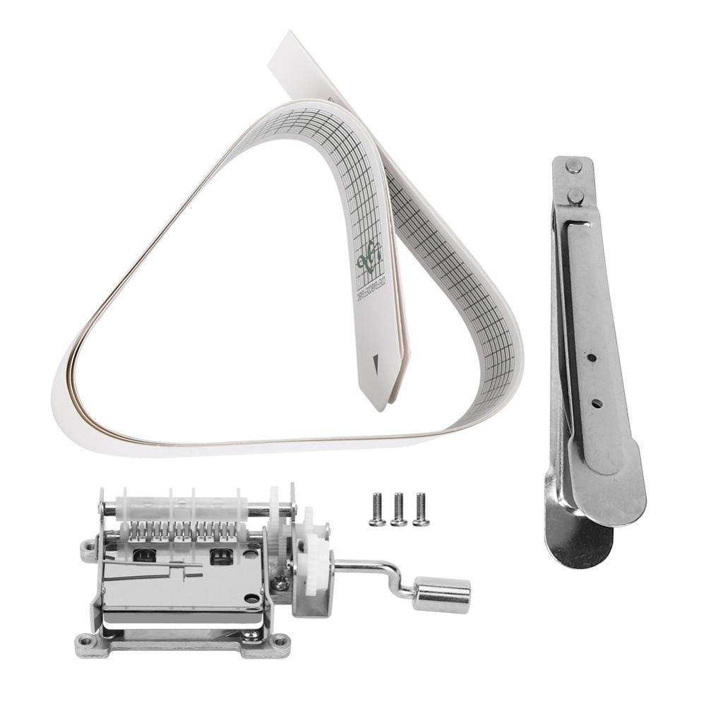 15 Note Hand Crank Musical Box Movement Kit DIY Designable Music Box With 3Pcs Blank Paper Tape and Hole Puncher Birthday Gift_voghion.com