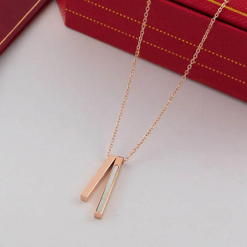 Bar ketting met hanger voor dames dubbel hart verguld_voghion.com