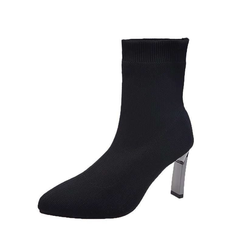 Stretchy Over The Knee Boots Pointed Toe Chunky Heel For Women_voghion.com