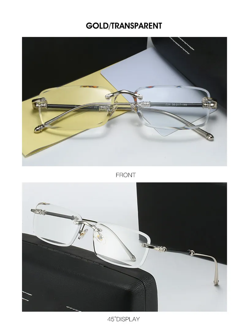 Lunettes de soleil pour hommes, nouvelle monture sans monture, coupe diamant, mode ins net rouge, les mêmes lunettes de soleil peuvent être assorties à la myopie en gros_voghion.com