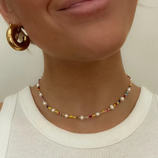 Hot sales Bohemian Handmade Colorful Beads Chain Fashion Woman Necklaces Tassels Pearl Pendant Jewelry For Women 2024 Accessories_voghion.com