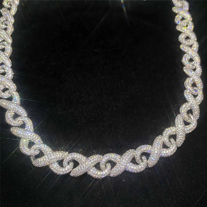 fecho de caixa clássico completo com gelo moissanite cubano Link Fine Hip Hop Homens Jóias Colar Cubano Bling Diamante Corrente_voghion.com