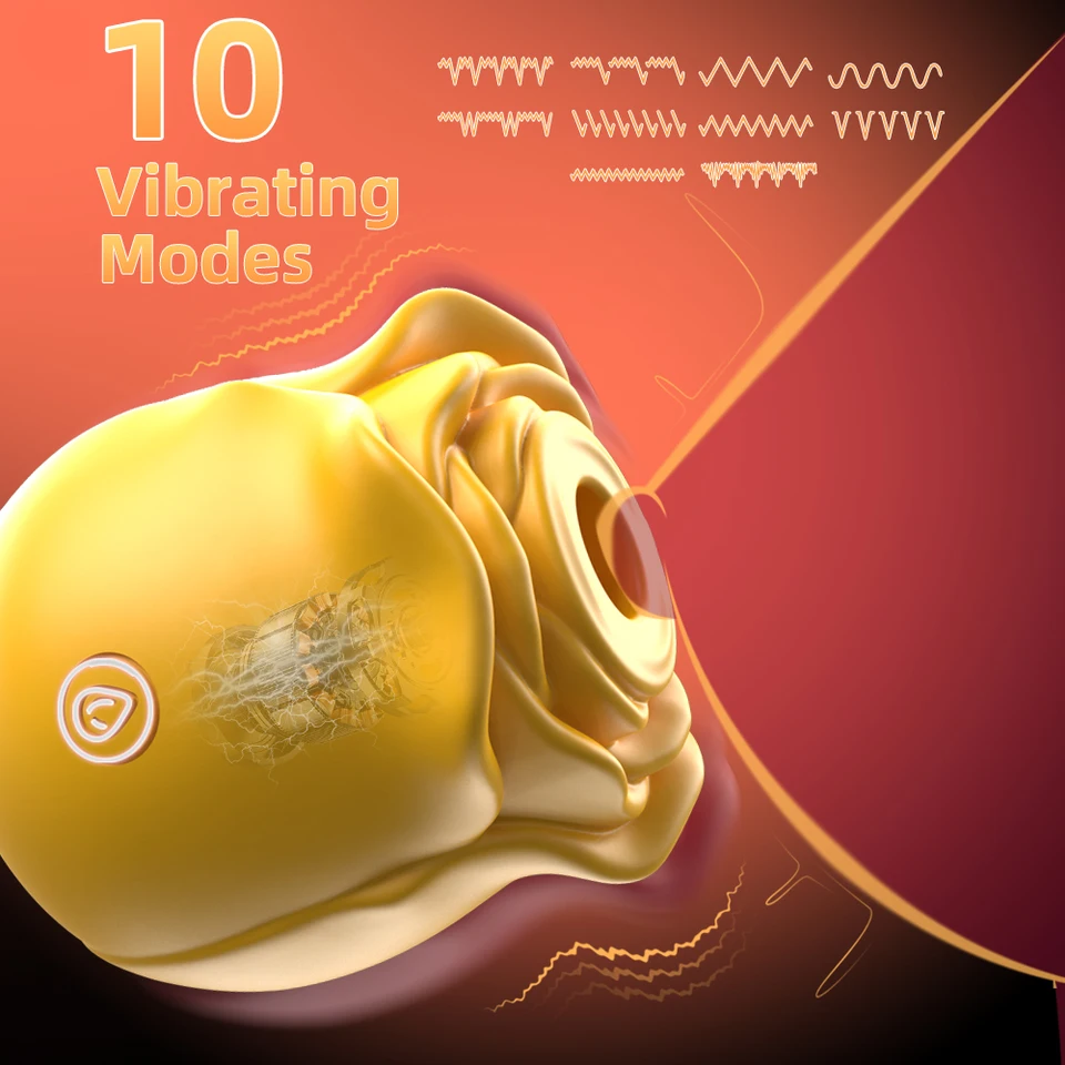 Rose Flower Vibrator Sucking Stimulator For Clitoral Stimulation_voghion.com