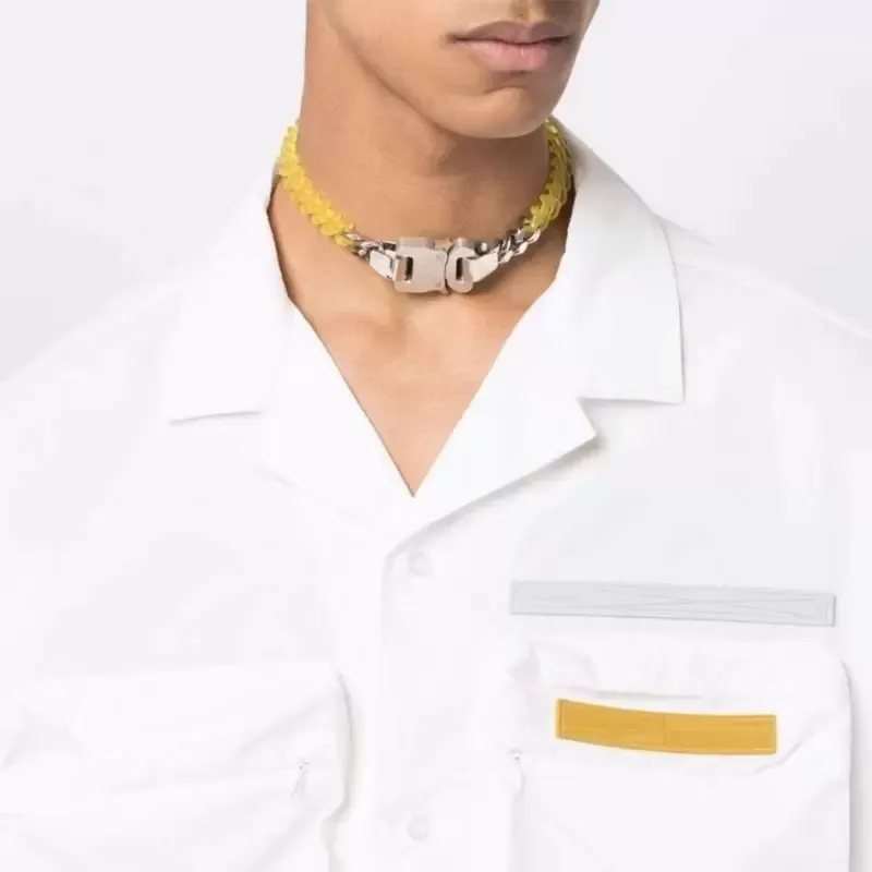 Ķēdes 1017 ALYX 9SM Krāsa PVC Caurspīdīga Kubas Ķēdes Metāla Lock Kaklarota Eiropas un Amerikas vienkāršās modes hiphops_voghion.com