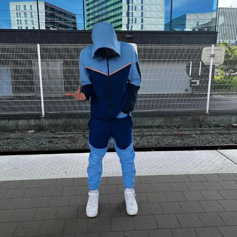 Tracuits Anzug Hoodie Mode Casual Sport Reißverschluss Jacke Hose Anzughose Männer Neu in Herren-Sets 230922_voghion.com