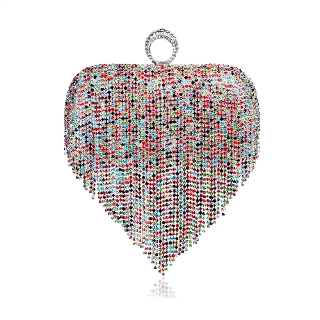 Rhie Tassels Ring Clutch Sac à main de soirée Bg Dia Sac à main de fête de mariage pour femmes Sac à bandoulière en chaîne 240823_voghion.com