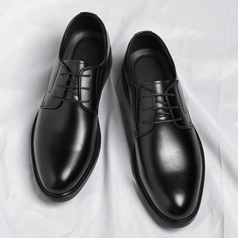 Derby en cuir de style britannique pour marié, chaussures d'affaires en cuir de vache pour hommes d'automne_voghion.com