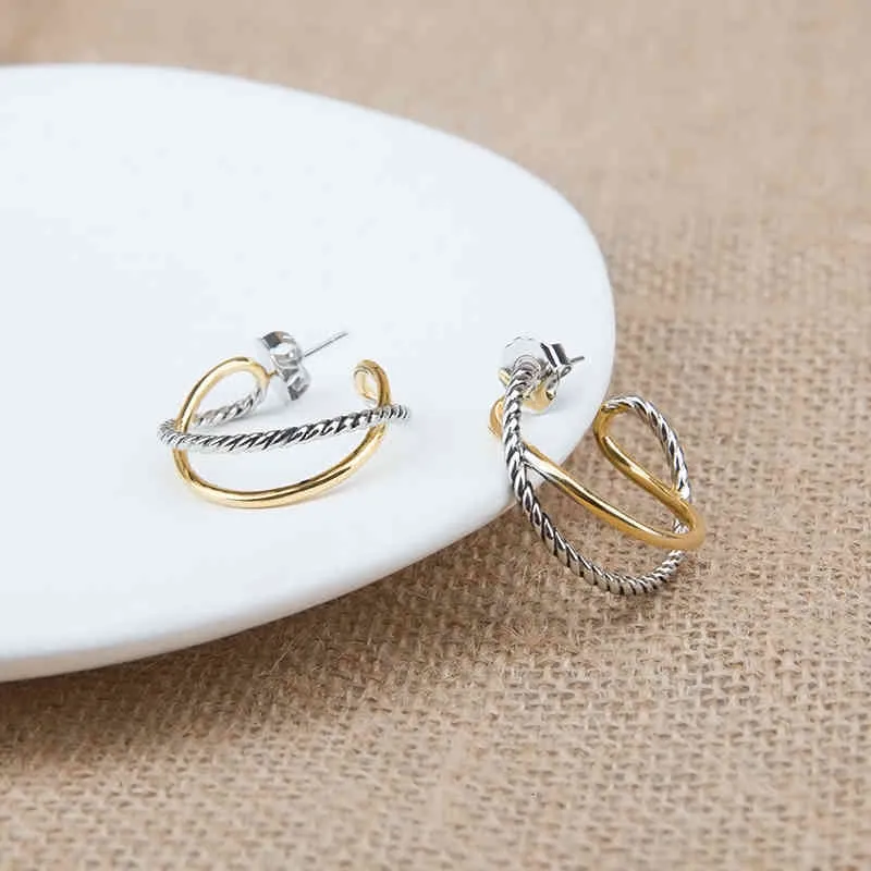 Geometric Designer Earring Charm Hoop Fashion Earrings for Women Pattern Gold Classic Jewelry Birthday Party Gift_voghion.com