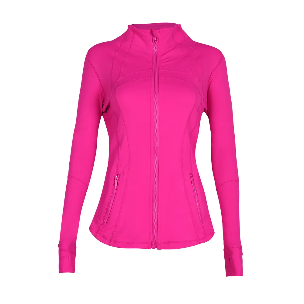 Jóga Dámská sportovní bunda Define Workout Sport Fiess Jacket Sportovní rychleschnoucí aktivní oblečení Top Pevná mikina na zip Sportwear Hot_voghion.com
