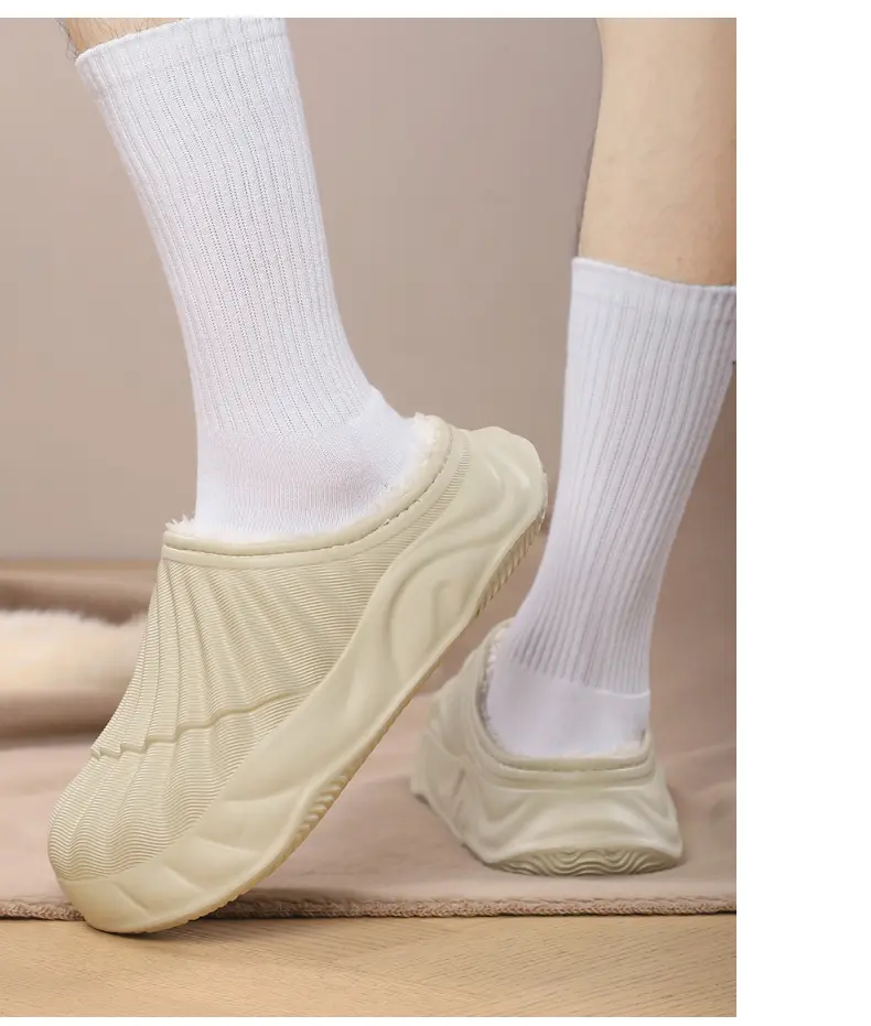 Couple Solid Color Waterproof Cotton Slippers Warm Fashion Casual Can Be Worn Outside Men And Women_voghion.com