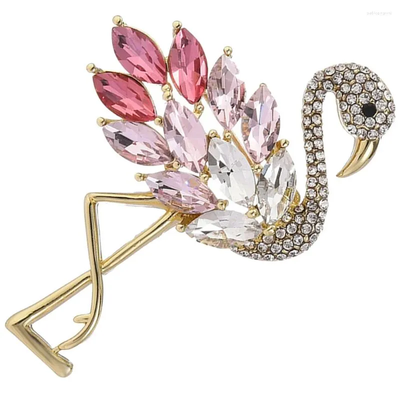 Brooches Brooch Women Vintage Decor Clothing Pin Rhinestone Flamingo For Backpacks Alloy Decorative Clip Shawl Miss_voghion.com