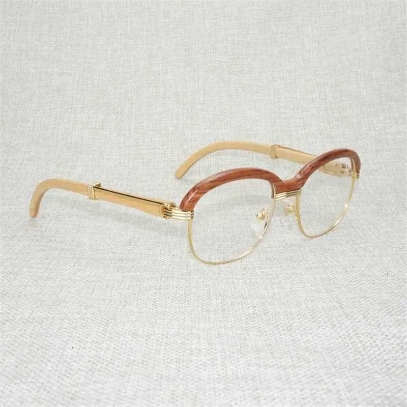 Gafas de sol redondas vintage para hombre y mujer con marco de madera_voghion.com