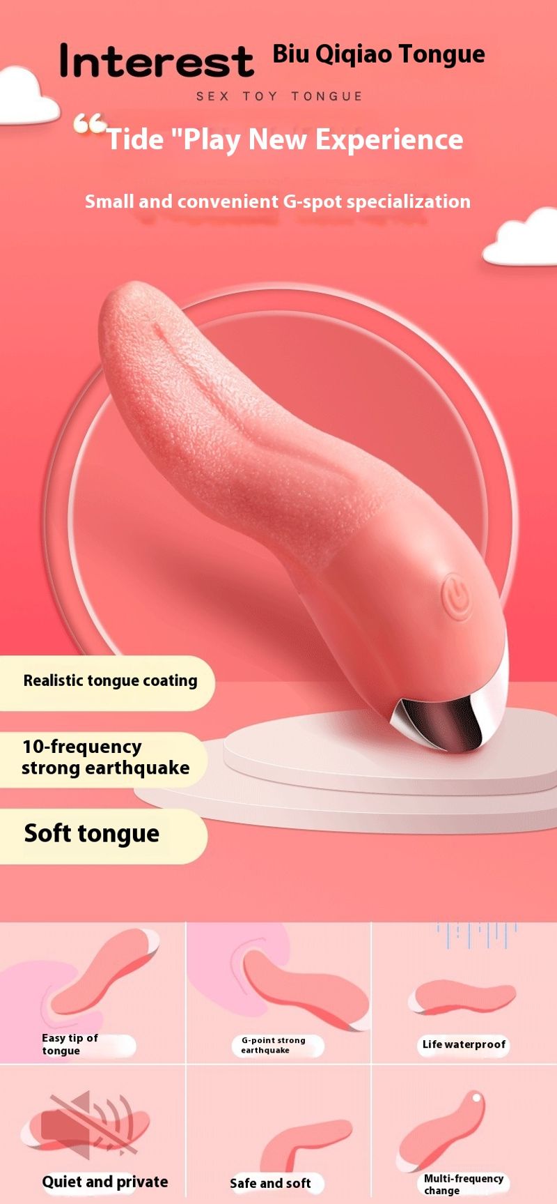 Sexspielzeug für Erwachsene, weibliche Simulationszunge, Masturbation, Lecken, Yin-Vibration, Heizspielzeug, G-Punkt-Orgasmus-Artefakt_voghion.com