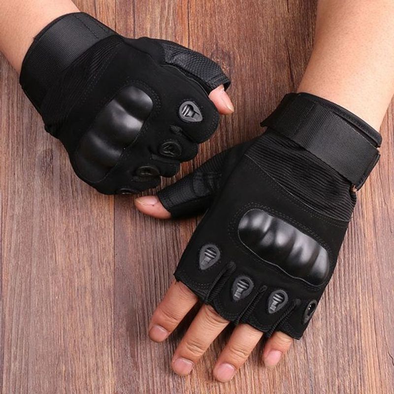 Yarım Parmak Erkek Açık Hava Askeri Taktik Spor Atıcılık Avcılık Motosiklet Bisiklet Eldivenleri_voghion.com