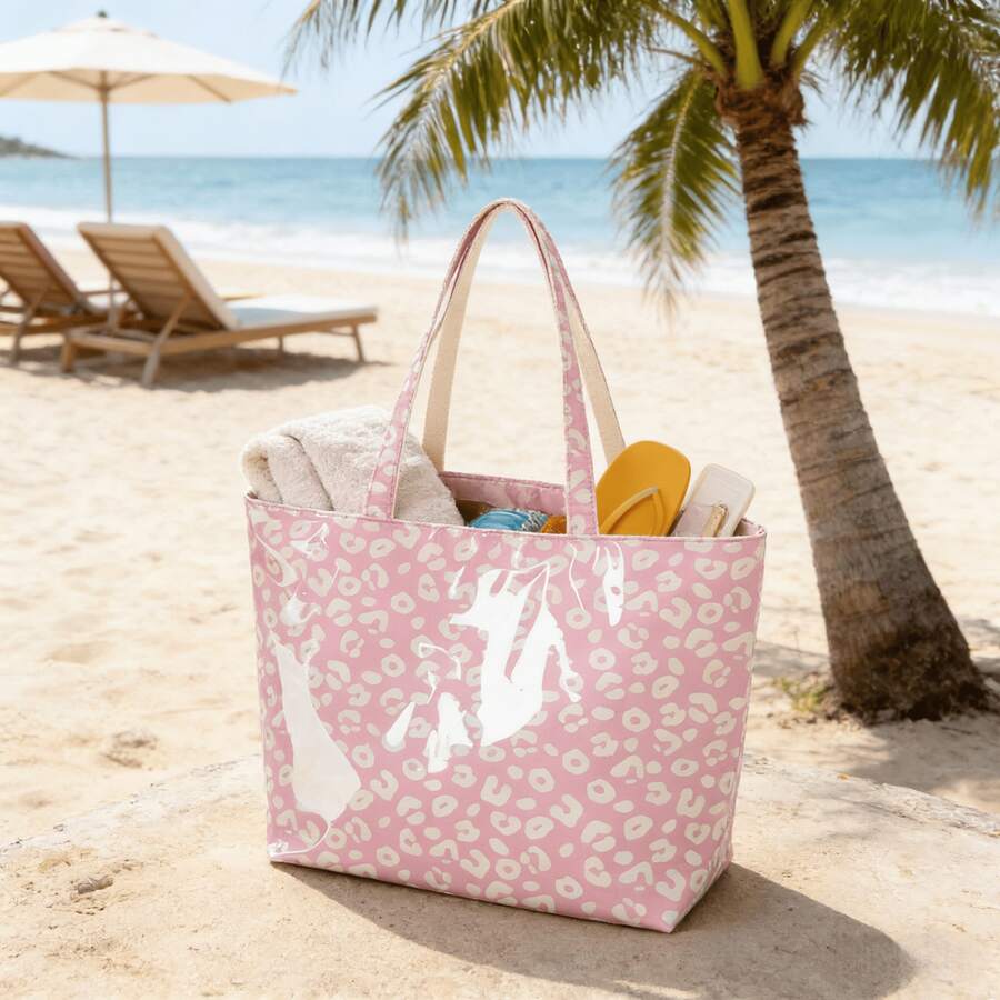 Women's Beach Towel, Toiletry Organizer Tote Bag, Shoulder Handbag, Ideal Daily Swimming Pool Travel, Essential For Home_voghion.com
