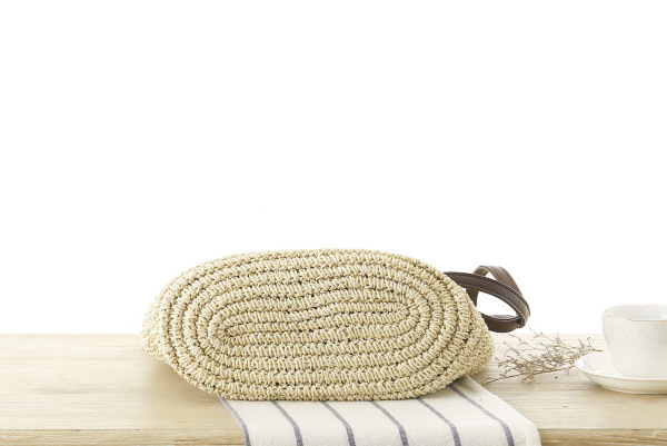 Borsa da spiaggia in stile pastorale con tracolla singola in paglia da donna_voghion.com