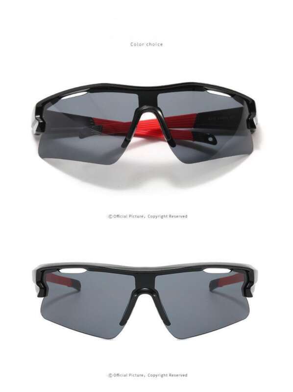 Stil sport, Tendință la modă, Ochelari antivânt pentru ciclism, Ochelari de soare cu ramă jumătate, Ochelari de soare rezistenți la UV pentru exterior_voghion.com