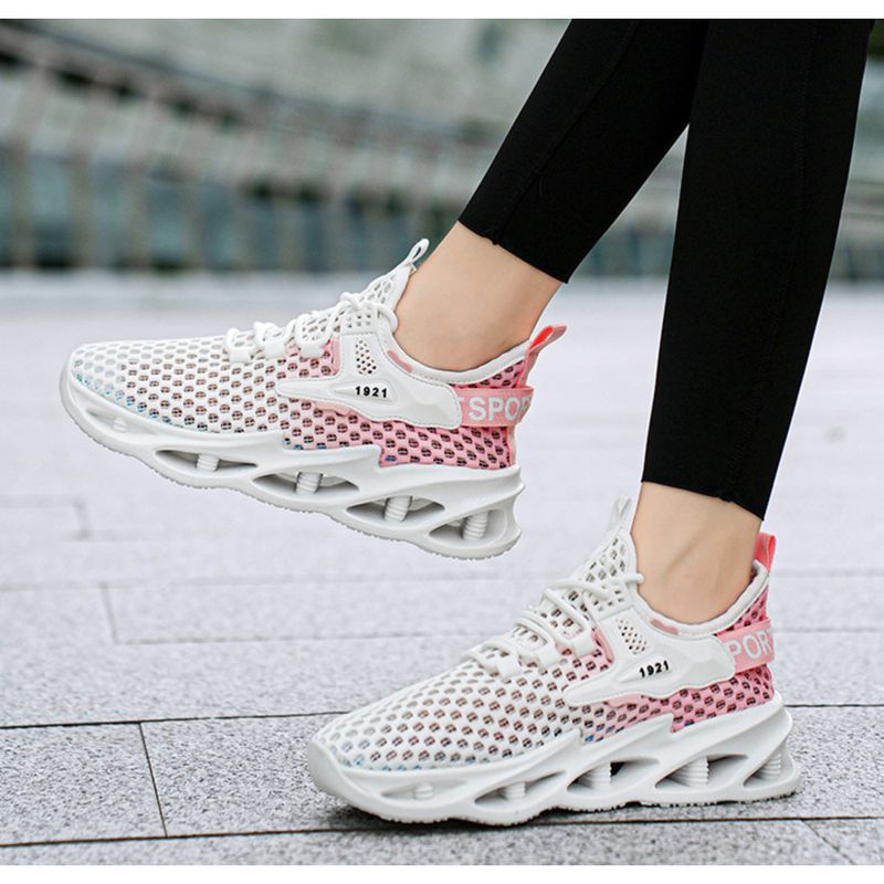 Sports Summer New Thick Soles Comfortable Mesh Breathable Men's And Women's Low Top Thin Running Shoes_desvips.com