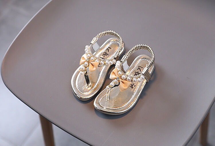 Sandalias de verano nuevas para niñas, versión coreana de moda, suela blanda, zapatos de princesa grandes para niñas, sandalias antideslizantes con cuentas para niños_voghion.com