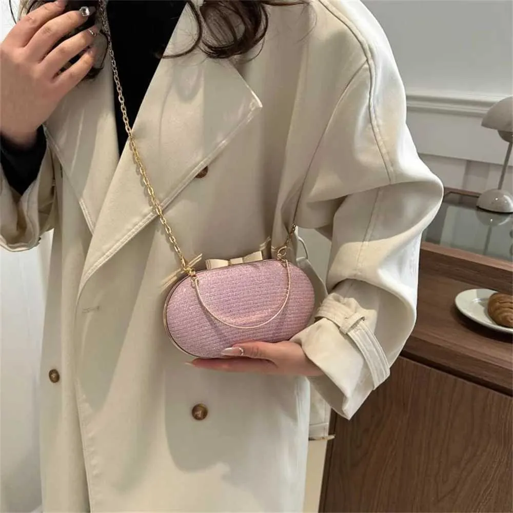 Pochette portefeuille femme rose brillant sequin sac à main 2024 nouvelle mode soirée dix police petit sac de créateur Y241019_voghion.com