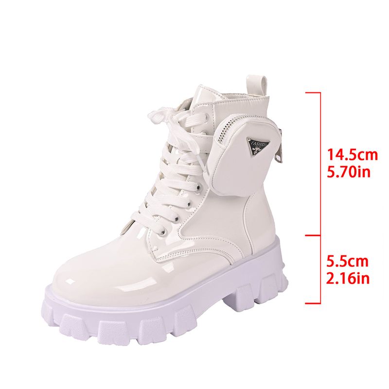 2024 neue modische Übergrößen-Kurzstiefel mit dicker Sohle für Damen, Modetasche im britischen Stil, Gürtelschnalle, Martin-Stiefel für Damen_voghion.com